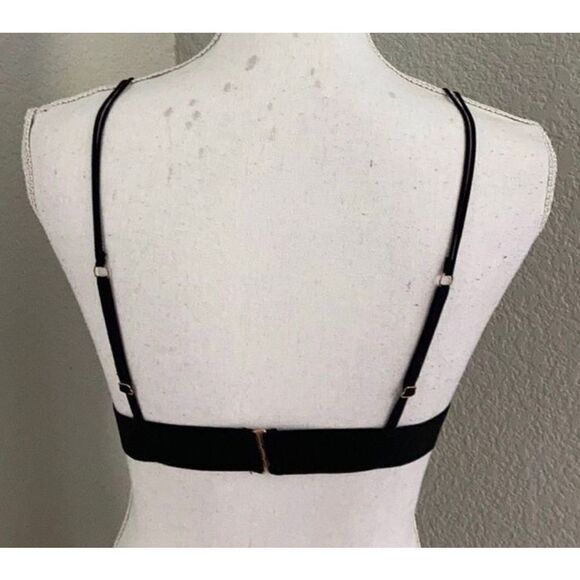 Storia Front V-Strap Mesh Black Bralette W/ Lining Size Small - Picture 5 of 8